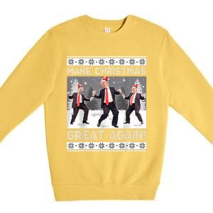 Santa Trump Dance Make Christmas Great Again Ugly Sweater Premium Crewneck Sweatshirt