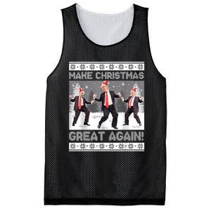 Santa Trump Dance Make Christmas Great Again Ugly Sweater Mesh Reversible Basketball Jersey Tank