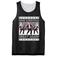 Santa Trump Dance Make Christmas Great Again Ugly Sweater Mesh Reversible Basketball Jersey Tank