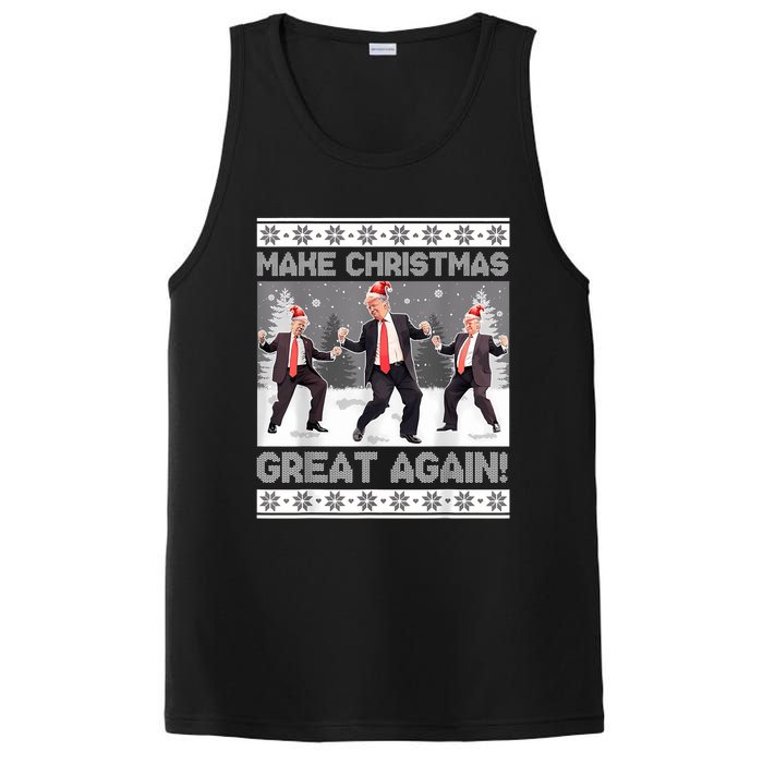 Santa Trump Dance Make Christmas Great Again Ugly Sweater PosiCharge Competitor Tank