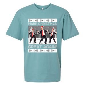 Santa Trump Dance Make Christmas Great Again Ugly Sweater Sueded Cloud Jersey T-Shirt