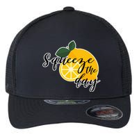 Squeeze The Day Lemon Motivational Flexfit Unipanel Trucker Cap