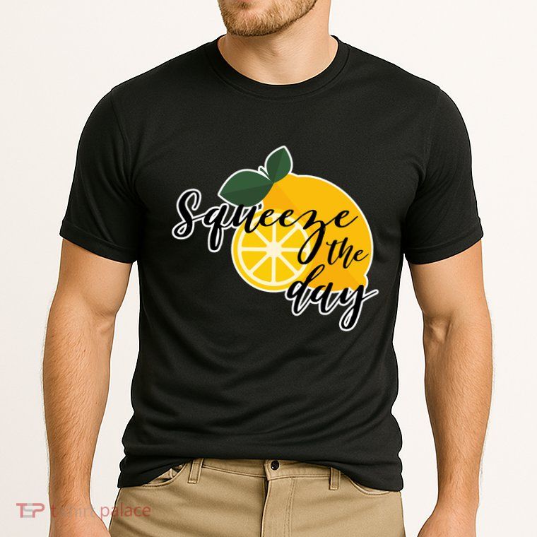 Squeeze The Day Lemon Motivational Cooling Performance Crew T-Shirt