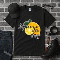Squeeze The Day Lemon Motivational Tall T-Shirt