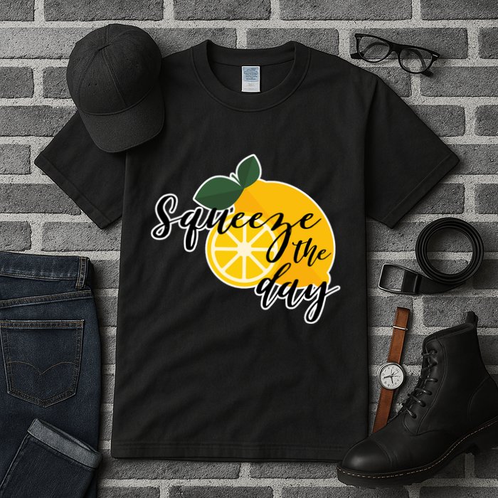 Squeeze The Day Lemon Motivational Tall T-Shirt