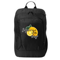 Squeeze The Day Lemon Motivational City Backpack