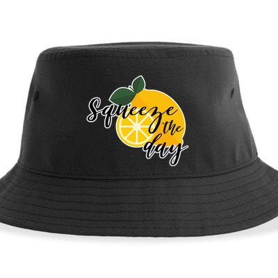 Squeeze The Day Lemon Motivational Sustainable Bucket Hat