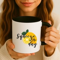 Squeeze The Day Lemon Motivational Mug
