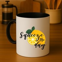 Squeeze The Day Lemon Motivational Mug