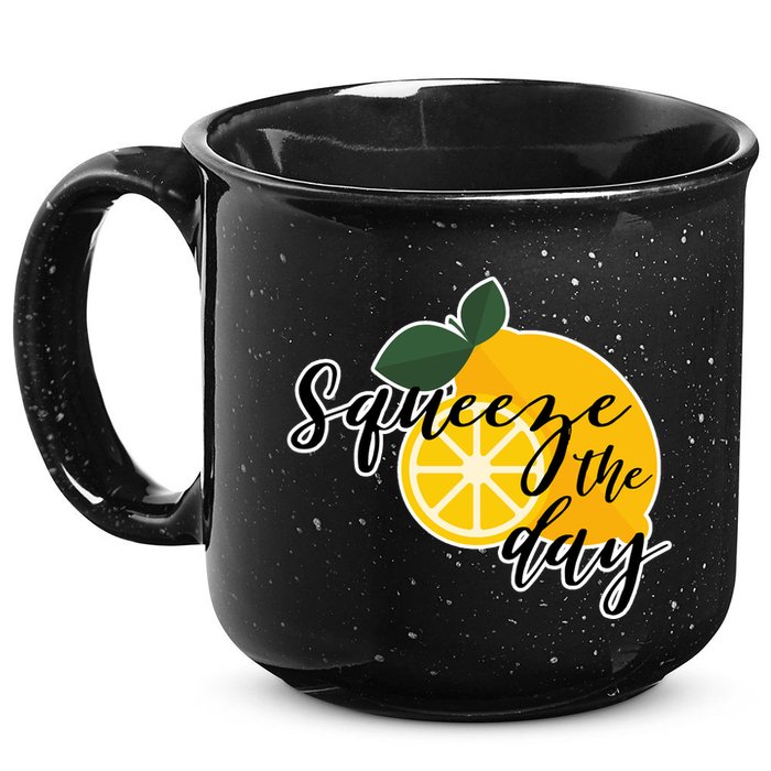 Squeeze The Day Lemon Motivational 15oz Campfire Ceramic Mug