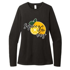 Squeeze The Day Lemon Motivational Womens CVC Long Sleeve Shirt