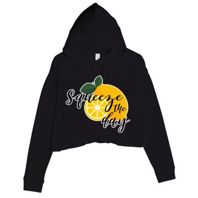 Squeeze The Day Lemon Motivational Crop Fleece Hoodie