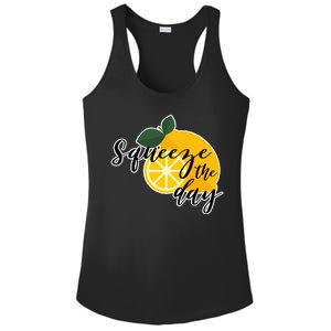 Squeeze The Day Lemon Motivational Ladies PosiCharge Competitor Racerback Tank