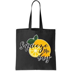 Squeeze The Day Lemon Motivational Tote Bag