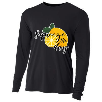 Squeeze The Day Lemon Motivational Cooling Performance Long Sleeve Crew