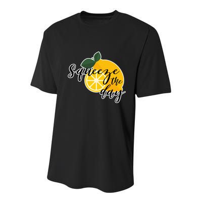 Squeeze The Day Lemon Motivational Youth Performance Sprint T-Shirt