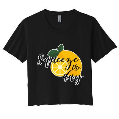 Squeeze The Day Lemon Motivational Crop Top