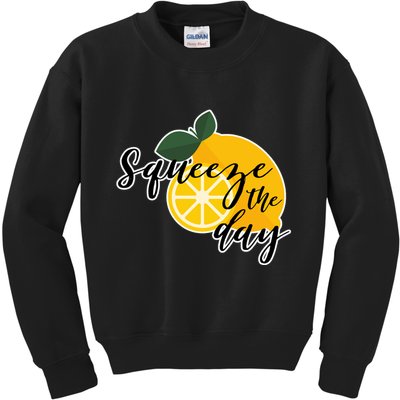 Squeeze The Day Lemon Motivational Kids Sweatshirt