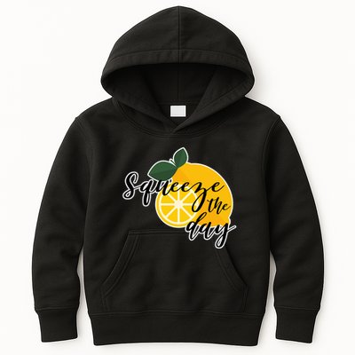 Squeeze The Day Lemon Motivational Kids Hoodie