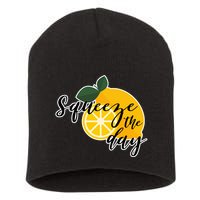 Squeeze The Day Lemon Motivational Short Acrylic Beanie