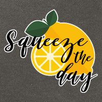 Squeeze The Day Lemon Motivational Cotton Canvas Backpack