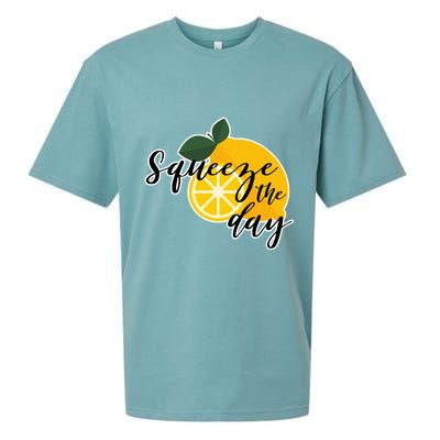 Squeeze The Day Lemon Motivational Sueded Cloud Jersey T-Shirt