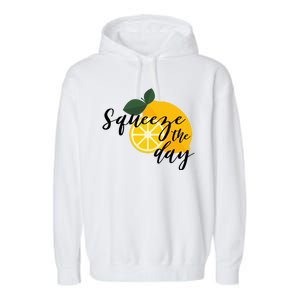 Squeeze The Day Lemon Motivational Garment-Dyed Fleece Hoodie