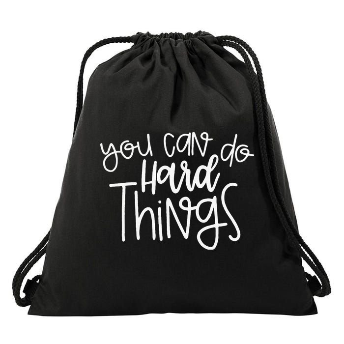 State Testing Day Teacher Motivation You Can Do Hard Things Drawstring Bag