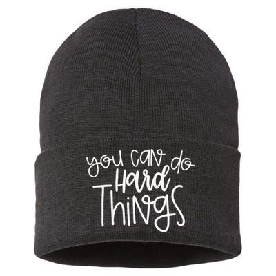 State Testing Day Teacher Motivation You Can Do Hard Things Sustainable Knit Beanie