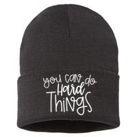 State Testing Day Teacher Motivation You Can Do Hard Things Sustainable Knit Beanie