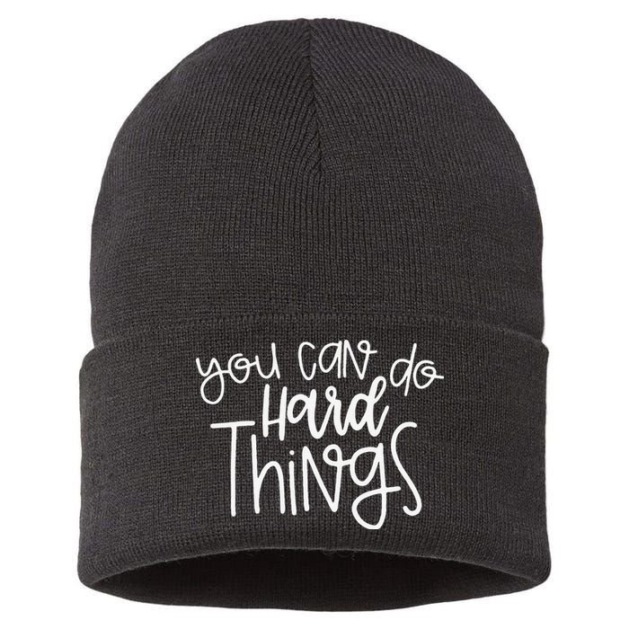 State Testing Day Teacher Motivation You Can Do Hard Things Sustainable Knit Beanie