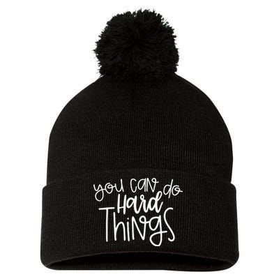 State Testing Day Teacher Motivation You Can Do Hard Things Pom Pom 12in Knit Beanie