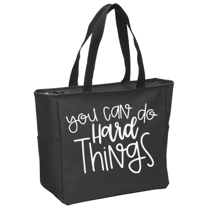 State Testing Day Teacher Motivation You Can Do Hard Things Zip Tote Bag