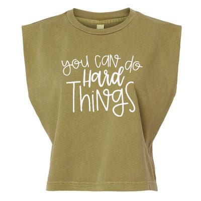 State Testing Day Teacher Motivation You Can Do Hard Things Garment-Dyed Women's Muscle Tee