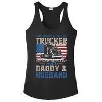 Semi Truck Driver Trucker Daddy Husband US American Flag Ladies PosiCharge Competitor Racerback Tank