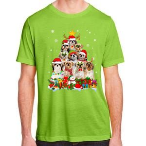 Shih Tzu Dog Christmas Tree Lights Xmas Santa Hat Cool Gift Adult ChromaSoft Performance T-Shirt