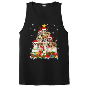 Shih Tzu Dog Christmas Tree Lights Xmas Santa Hat Cool Gift PosiCharge Competitor Tank