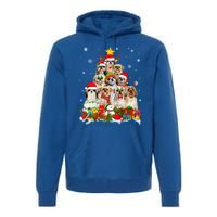 Shih Tzu Dog Christmas Tree Lights Xmas Santa Hat Cool Gift Premium Hoodie