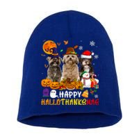 Shih Tzu Dog Happy Hallothanksmas Xmas Dog Lover Funny Gift Short Acrylic Beanie