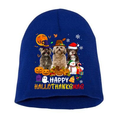 Shih Tzu Dog Happy Hallothanksmas Xmas Dog Lover Funny Gift Short Acrylic Beanie