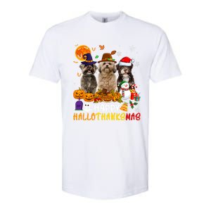 Shih Tzu Dog Happy Hallothanksmas Xmas Dog Lover Funny Gift Softstyle CVC T-Shirt