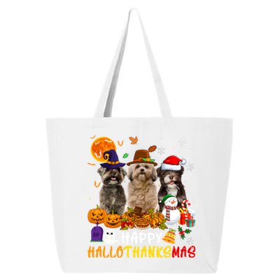 Shih Tzu Dog Happy Hallothanksmas Xmas Dog Lover Funny Gift 25L Jumbo Tote