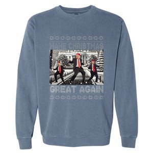 Santa Trump Dance Make Christmas Great Again Ugly Sweater Garment-Dyed Sweatshirt