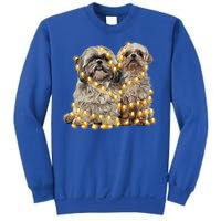 Shih Tzu Dog Lights Decoration Santa Hat Christmas Xmas Gift Sweatshirt