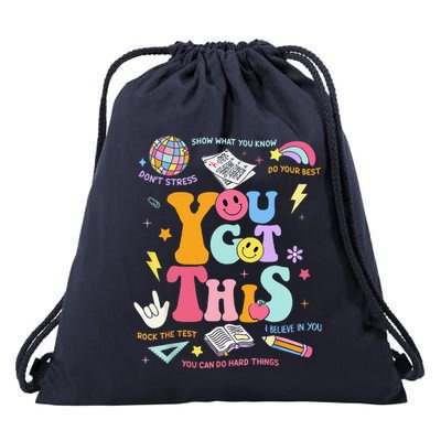 State Testing Day Teacher Groovy You Got This Staar Day Drawstring Bag
