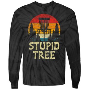 Stupid Tree Disc Golf Basket Retro Frisbee Golfing Golfer Tie-Dye Long Sleeve Shirt