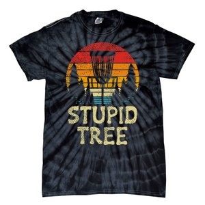 Stupid Tree Disc Golf Basket Retro Frisbee Golfing Golfer Tie-Dye T-Shirt