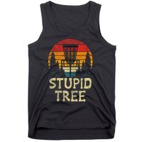 Stupid Tree Disc Golf Basket Retro Frisbee Golfing Golfer Tank Top