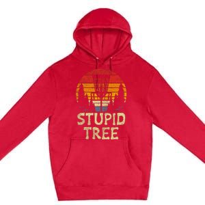 Stupid Tree Disc Golf Basket Retro Frisbee Golfing Golfer Premium Pullover Hoodie