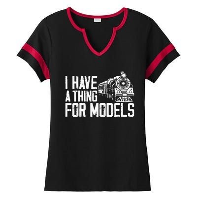 Steam Train Driver Trainspotting Locomotive Pun Vintage I Ladies Halftime Notch Neck Tee